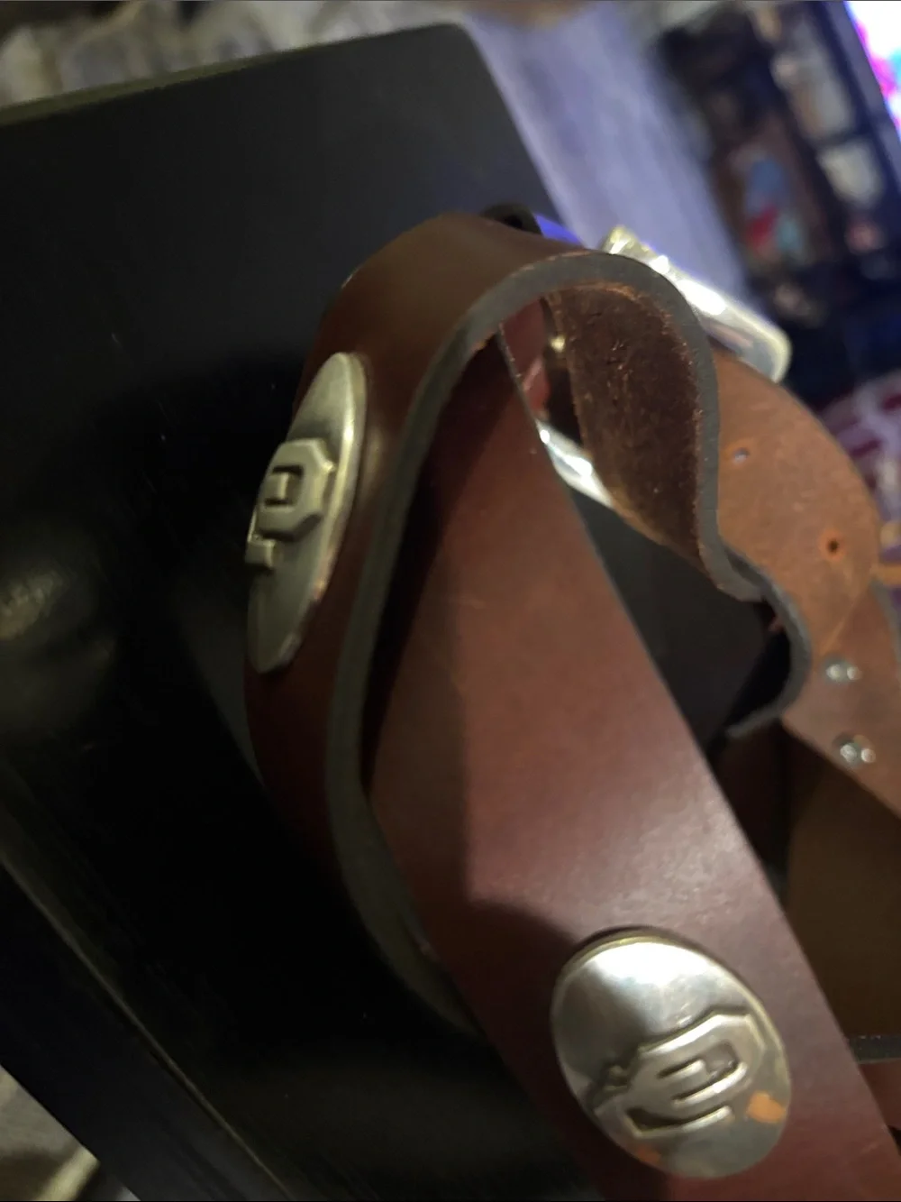 Classic Men's Leather Belt with Brushed Silver Hardware - Dark Brown-New w/o tag